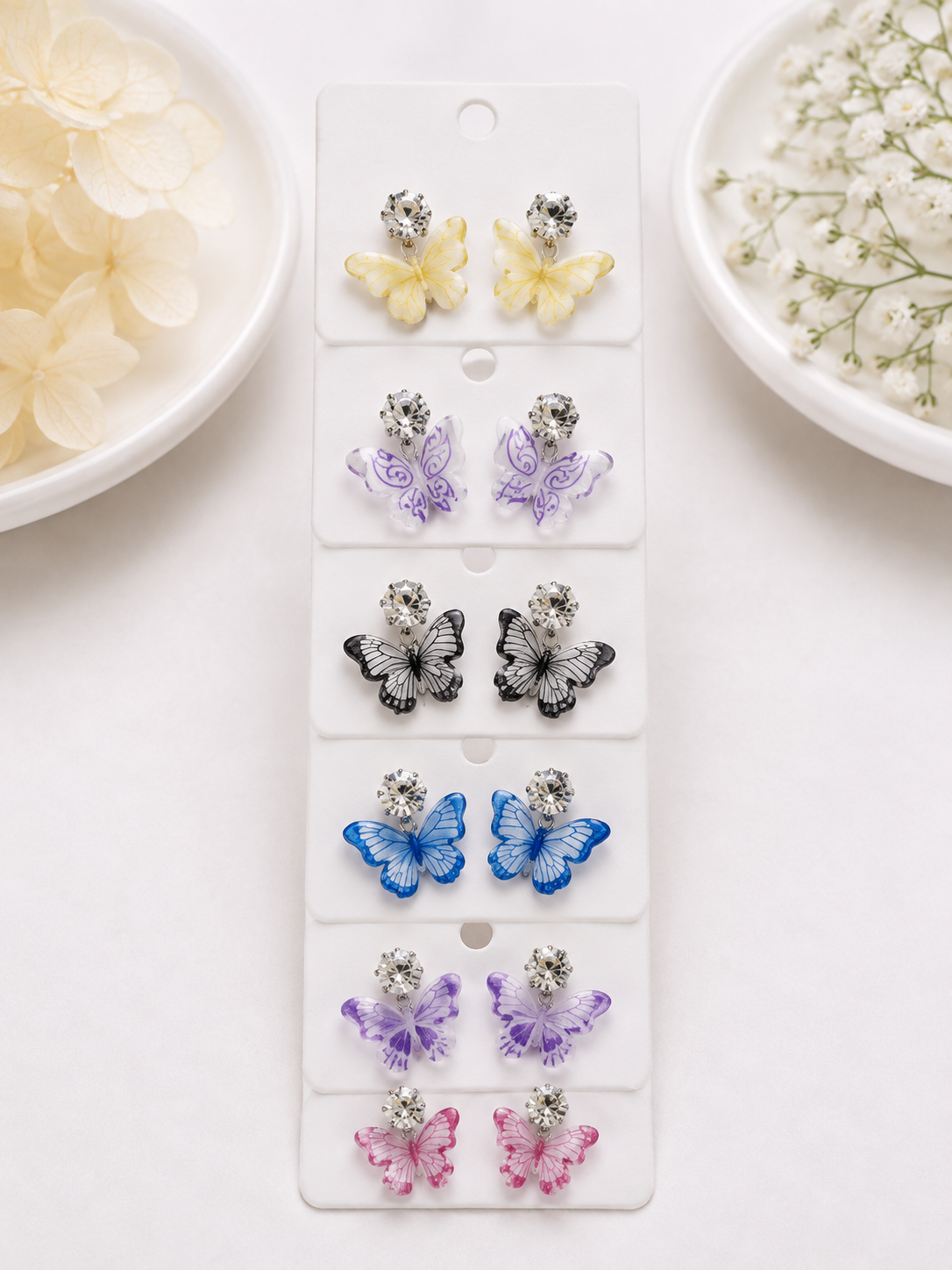 Korean-Style Semi-Transparent Butterfly Drop Earring