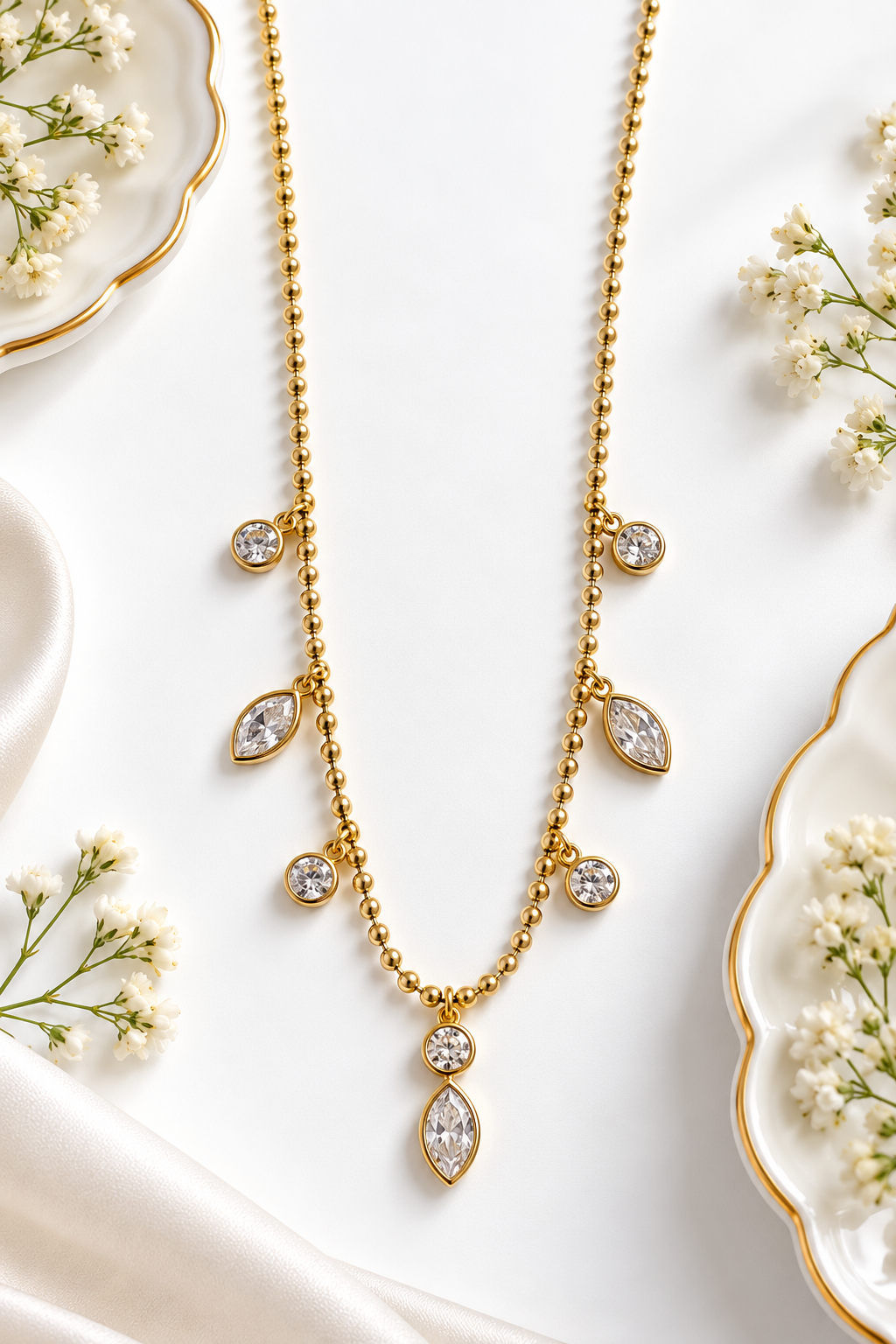 Gold-Plated Anti Tarnish Celestial Dew Necklace