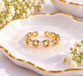 Gold-Plated Interlinked Loop Open-Band Adjustable Ring