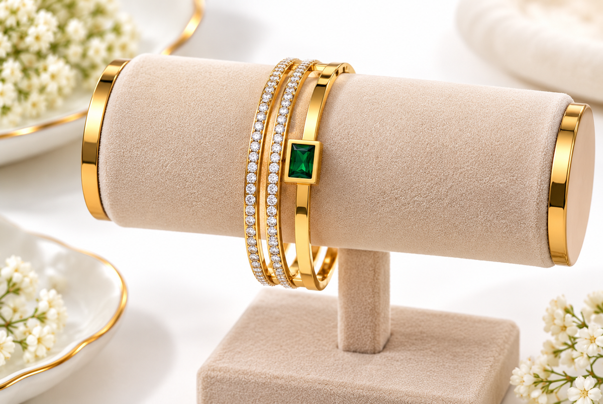 Anti-Tarnish Emerald Zircon Bracelet