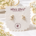 Gold-Plated Anti-Tarnish Stainless Steel Leaf Ball Back Earrings