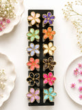 Gold-Edged Floral Claw Clips