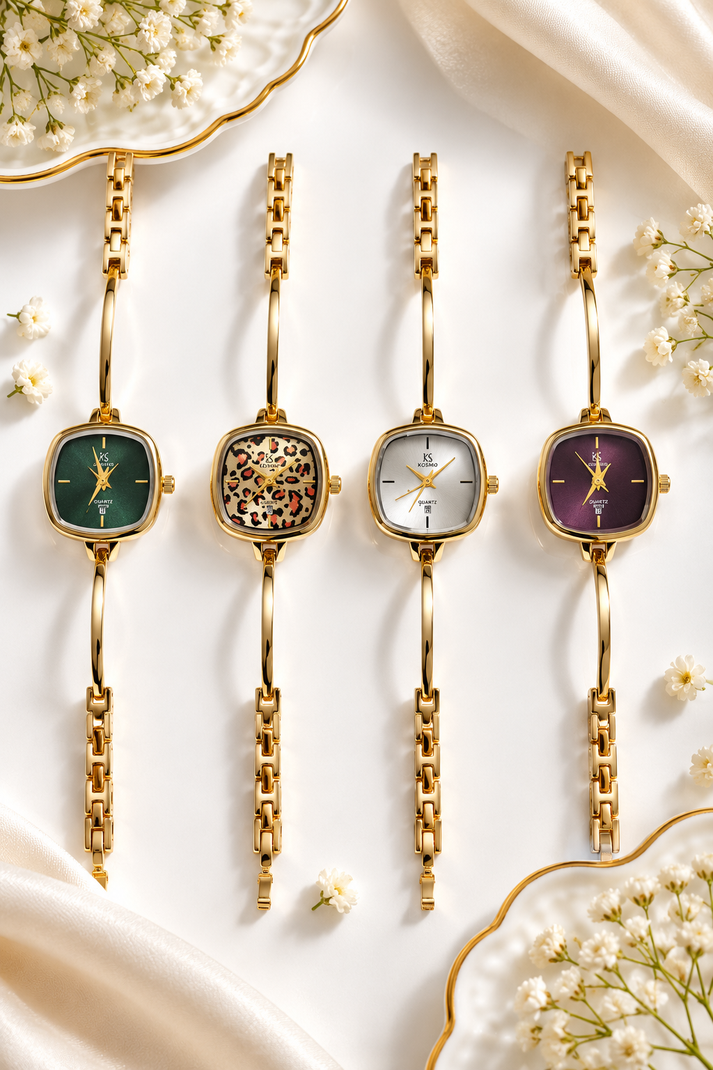 Vintage-Inspired Square Bangle Bracelet Watch for Women