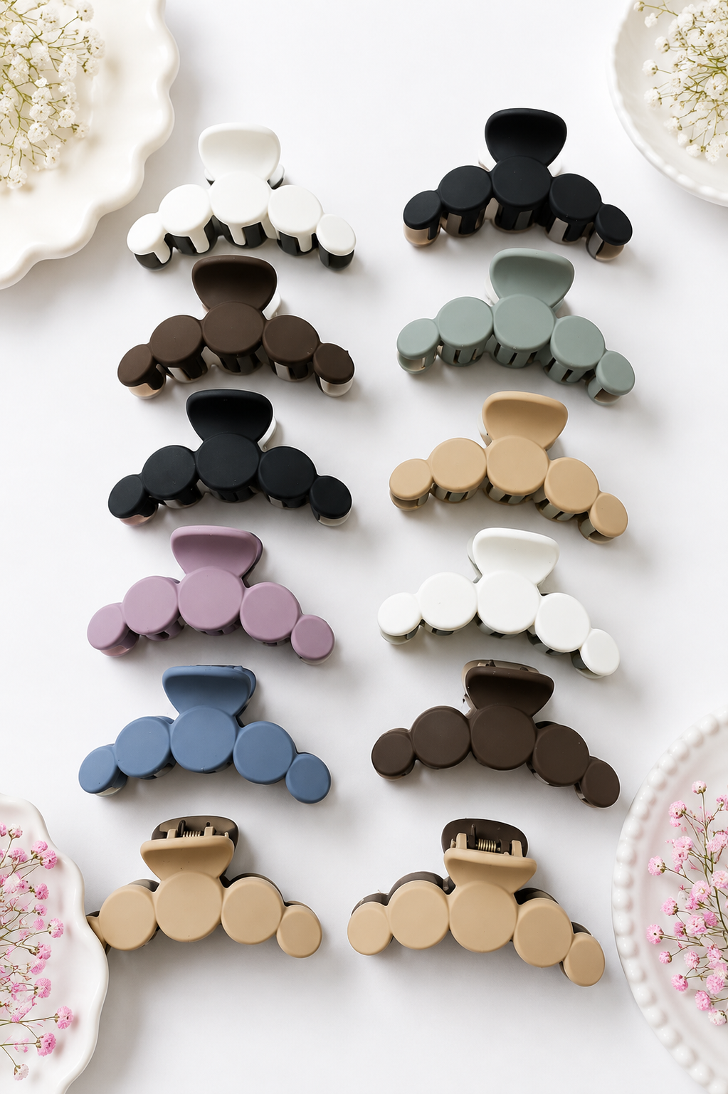 Matte Bubble Hair Claw Clips