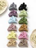 Matte Lily Flower and Leaf Hair Claw Clips