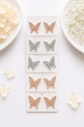 Cubic Zirconia Pave Butterfly Earrings