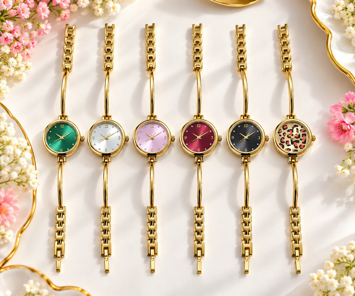 Vintage-Inspired Round Shaped Bangle Bracelet Watch for Women