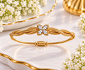 Four-leaf Clover Twisted Cable Bracelet