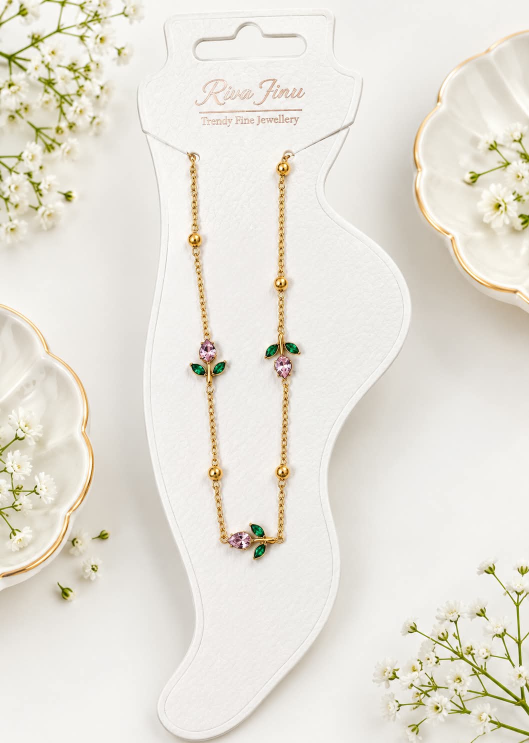 Anti-tarnish Tulip Anklet
