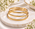 Vertical Grooved Bangle Set