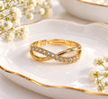 Gold-Plated Intertwined Adjustable Criss-Cross Infinity Ring