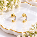 Gold-Plated Shooting Star Curved Climber Ball Back Stud