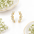 Gold Curved Cluster Ball Back Stud