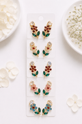 Multicolor Crystal Floral Vine Earring