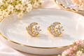 Crescent Moon and Star Ball Back Stud