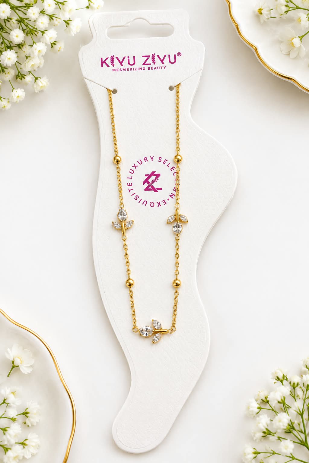Anti-tarnish Tulip Anklet