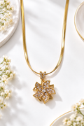 Rotating Flower Windmill Pendant Necklace