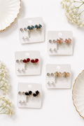 Korean-Style Multi-Pair Crystal Butterfly and Pearl Stud Earring Sets