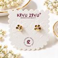 Gold-Plated Anti-Tarnish Gold-Plated Flower Ball Back Earrings