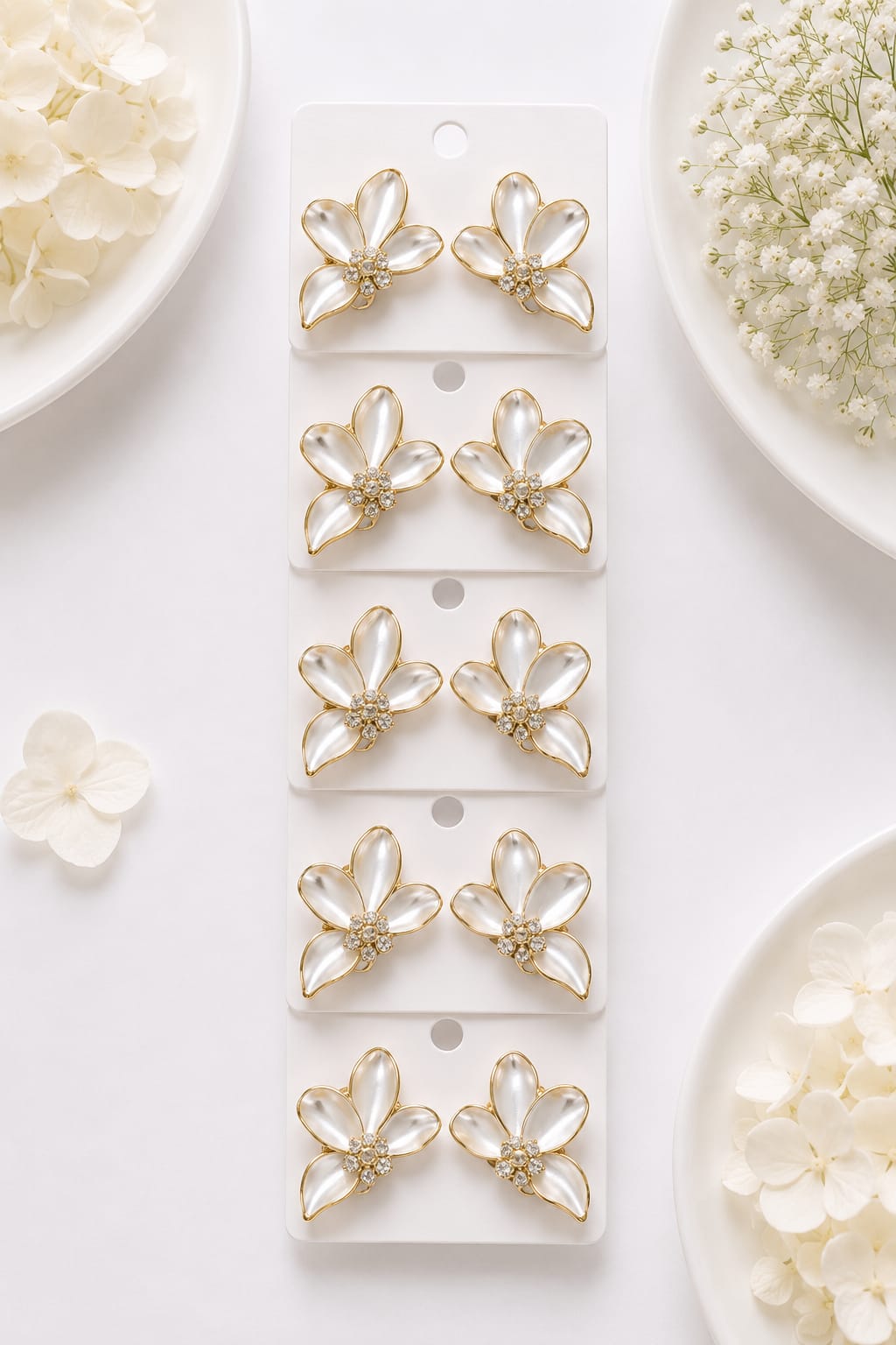 Korean Style Acrylic Petal Flower Earrings