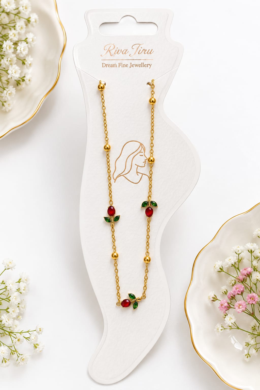 Anti-tarnish Tulip Anklet