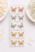 Korean-Style Hollow Metal Butterfly Stud Earrings
