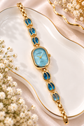 Luxury Gold-plated Women's Gold Oval Tulip Bracelet Watch