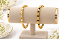 Gold-Plated Bamboo Style Enamel Bracelet