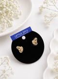 Cubic Zirconia Butterfly Stud Earrings