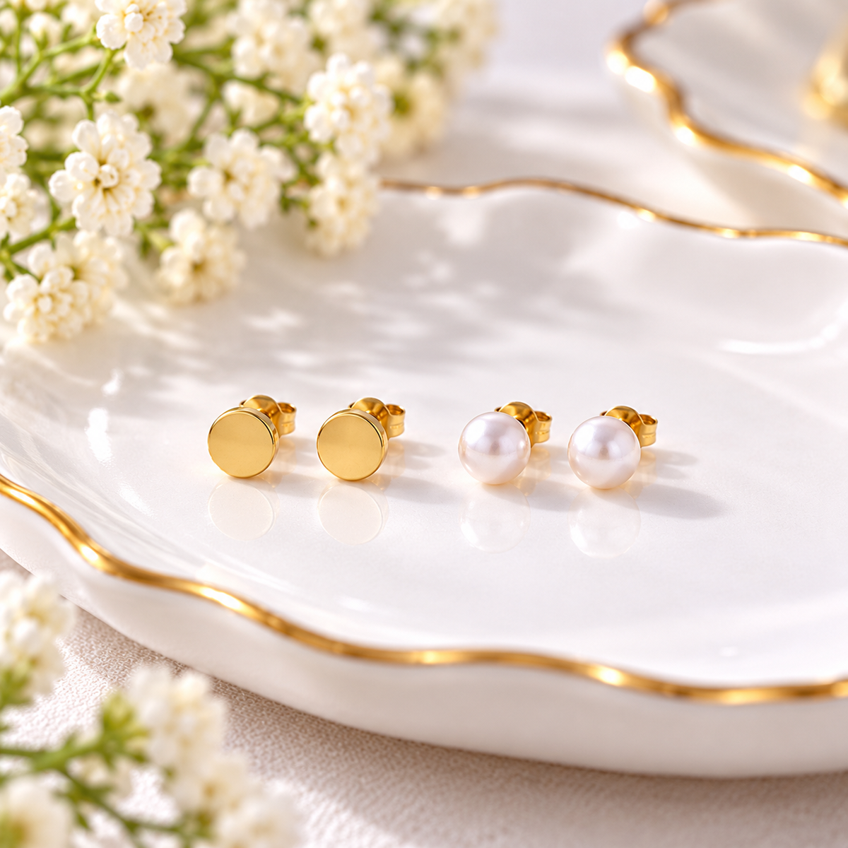 Classic Round Pearl Stud