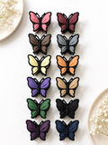 Matte Black-Framed Butterfly Hair Claw Clips